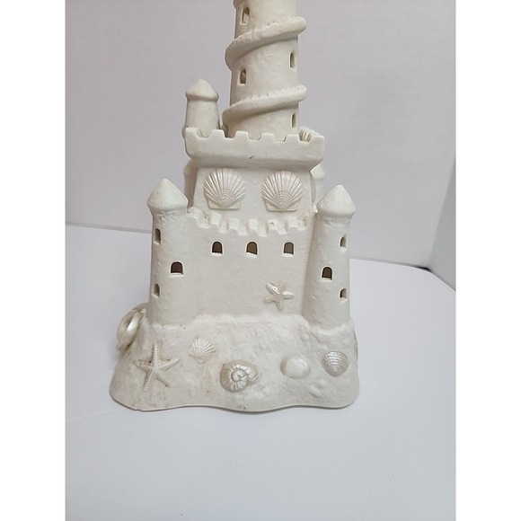Partylite Sand Castle Tea Light Candle Holder White Bisque Porcelain - Picture 2 of 5